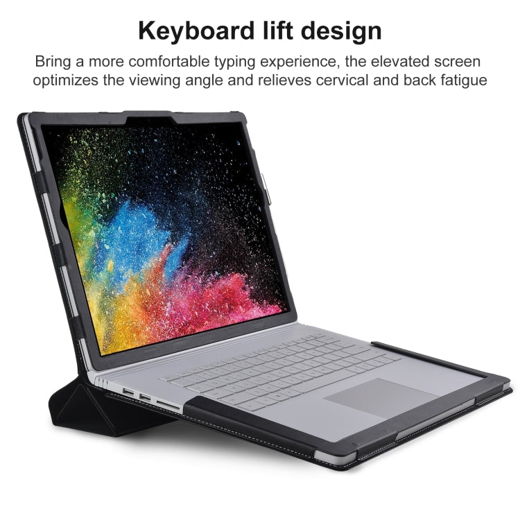 For Microsoft Surface Book 3 / 2 / 1 15 inch Deformation All-inclusive Leather Laptop Case(Black) - free shipping - PMC Jewellery - Order now!