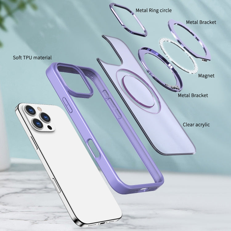 For iPhone 16 Pro Max Wing Series MagSafe Magnetic Ring Holder Phone Case(Light Purple) - iPhone 16 Pro Max Cases by PMC Jewellery | Online Shopping South Africa | PMC Jewellery | Buy Now Pay Later Mobicred