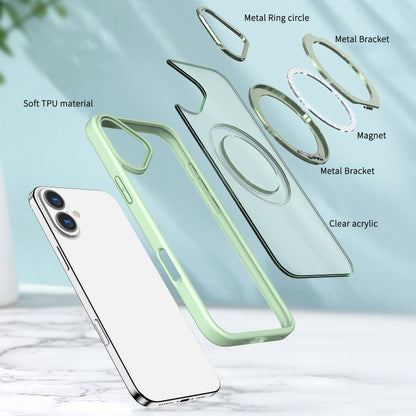 For iPhone 16 Plus Wing Series MagSafe Magnetic Ring Holder Phone Case(Avocado Green) - iPhone 16 Plus Cases by PMC Jewellery | Online Shopping South Africa | PMC Jewellery | Buy Now Pay Later Mobicred