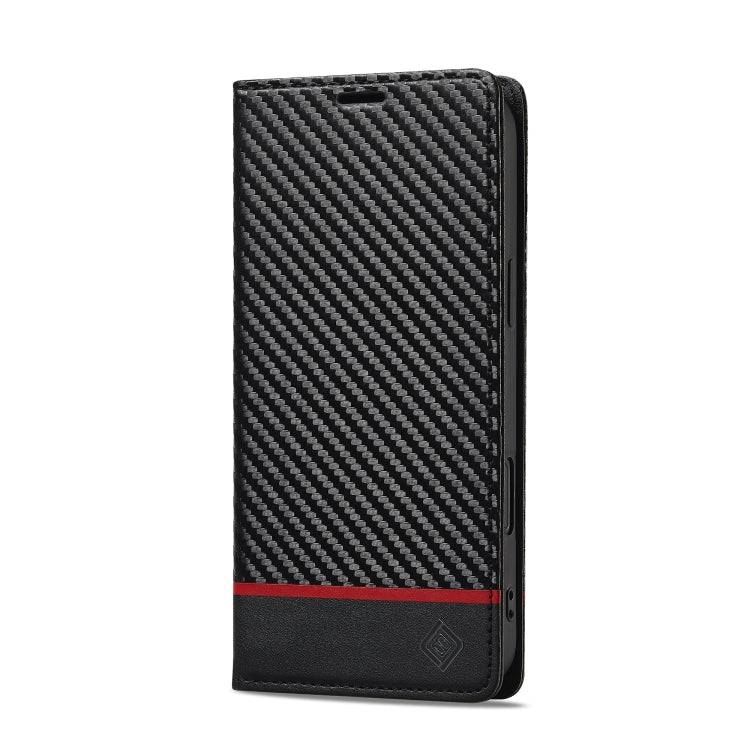 For iPhone 16 LC.IMEEKE Carbon Fiber Leather Phone Case(Horizontal Black) - free shipping - PMC Jewellery - Order now!