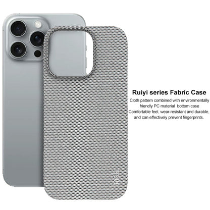 For iPhone 16 Pro imak Ruiyi Series Cloth Texture PU + PC Phone Case(Light Grey) - iPhone 16 Pro Cases by imak | Online Shopping South Africa | PMC Jewellery | Buy Now Pay Later Mobicred