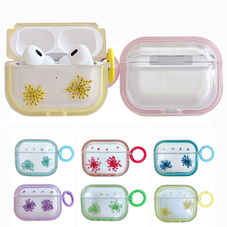 For AirPods 3 Glitter Snowflake Epoxy Dried Flowers Earbuds Box TPU Case(Red) - For AirPods 3 by PMC Jewellery | Online Shopping South Africa | PMC Jewellery | Buy Now Pay Later Mobicred