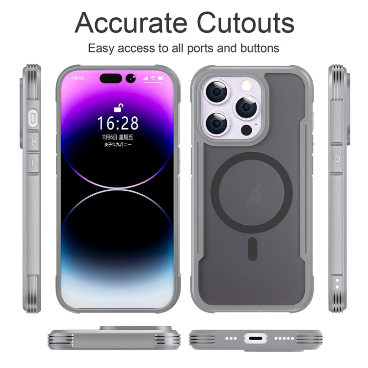 For iPhone 16 Skin Feel Frosted MagSafe Magnetic PC Hybrid TPU Phone Case(Grey) - iPhone 16 Cases by PMC Jewellery | Online Shopping South Africa | PMC Jewellery | Buy Now Pay Later Mobicred