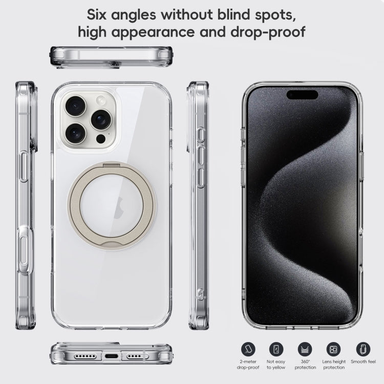 For iPhone 16 Plus Crystal Clear MagSafe Magnetic Holder Phone Case(Transparent Black) - iPhone 16 Plus Cases by PMC Jewellery | Online Shopping South Africa | PMC Jewellery | Buy Now Pay Later Mobicred