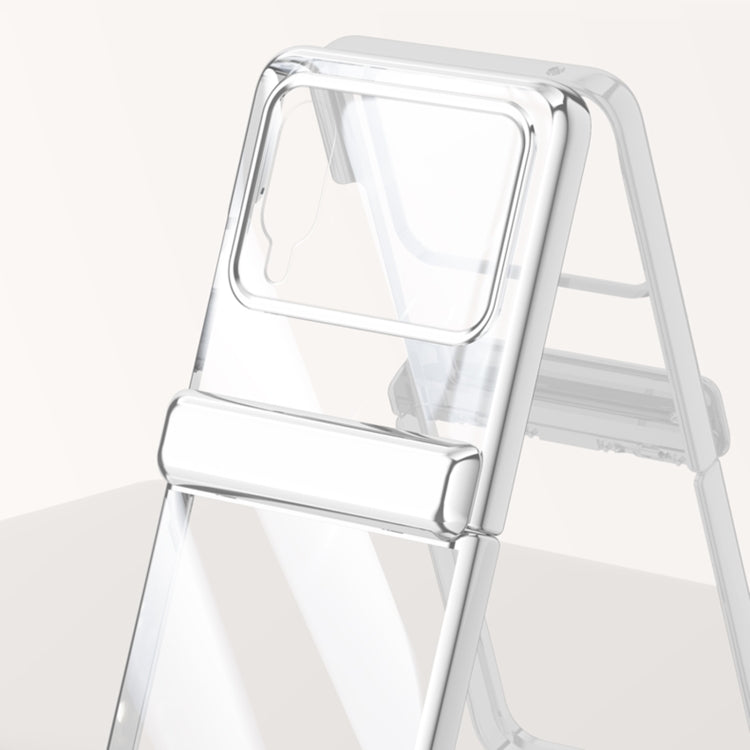 For Huawei nova Flip Integrated Clear Electroplating Spring Hinge Phone Case(Black) - Huawei Cases by PMC TechLife | Online Shopping South Africa | PMC TechLife | Buy Now Pay Later Mobicred