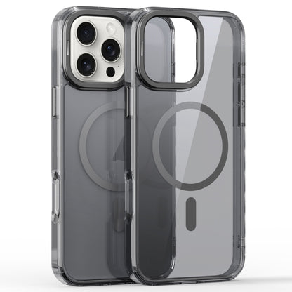 For iPhone 16 Pro Max Mirror Crystal Clear Lens Holder MagSafe Magnetic Phone Case(Transparent Grey) - iPhone 16 Pro Max Cases by PMC Jewellery | Online Shopping South Africa | PMC Jewellery | Buy Now Pay Later Mobicred