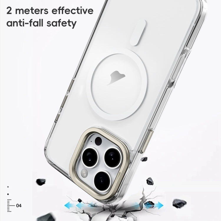 For iPhone 16 Plus Mirror Crystal Clear Lens Holder MagSafe Magnetic Phone Case(Transparent) - iPhone 16 Plus Cases by PMC Jewellery | Online Shopping South Africa | PMC Jewellery | Buy Now Pay Later Mobicred