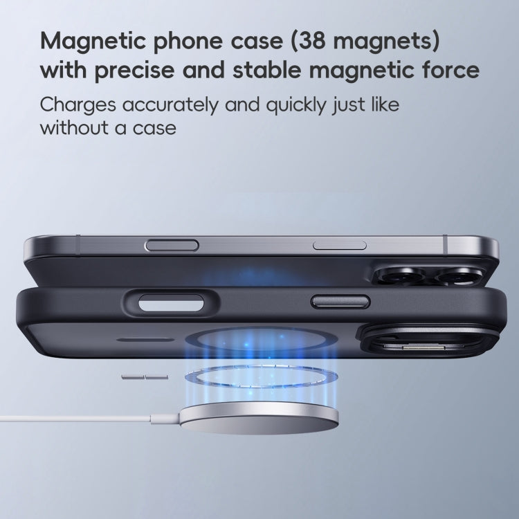 For iPhone 16 Pro Frosted Lens Holder MagSafe Magnetic Phone Case(Puprle) - iPhone 16 Pro Cases by PMC Jewellery | Online Shopping South Africa | PMC Jewellery | Buy Now Pay Later Mobicred