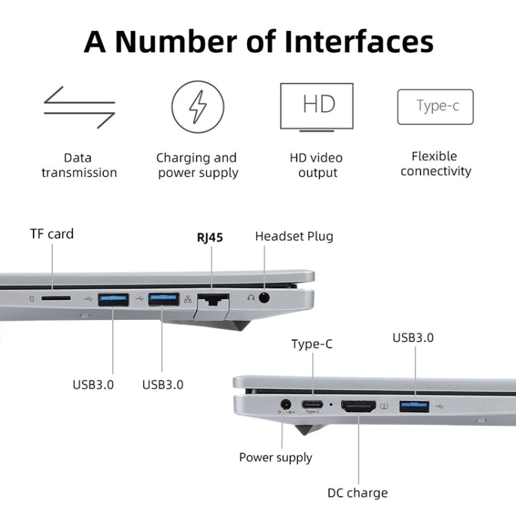 14 inch Windows 11 Laptop, 8GB+128GB, Gen 4th Intel Core i3 CPU, 180 Degree Rotation Axis(Silver) - Others by PMC Jewellery | Online Shopping South Africa | PMC Jewellery | Buy Now Pay Later Mobicred