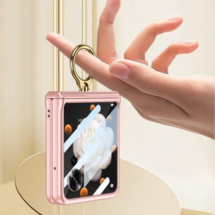 For Honor Magic V Flip GKK Integrated Magnetic Folding Hinge Full Coverage Phone Case with Ring Holder(Pink) - free shipping - PMC Jewellery - Order now!