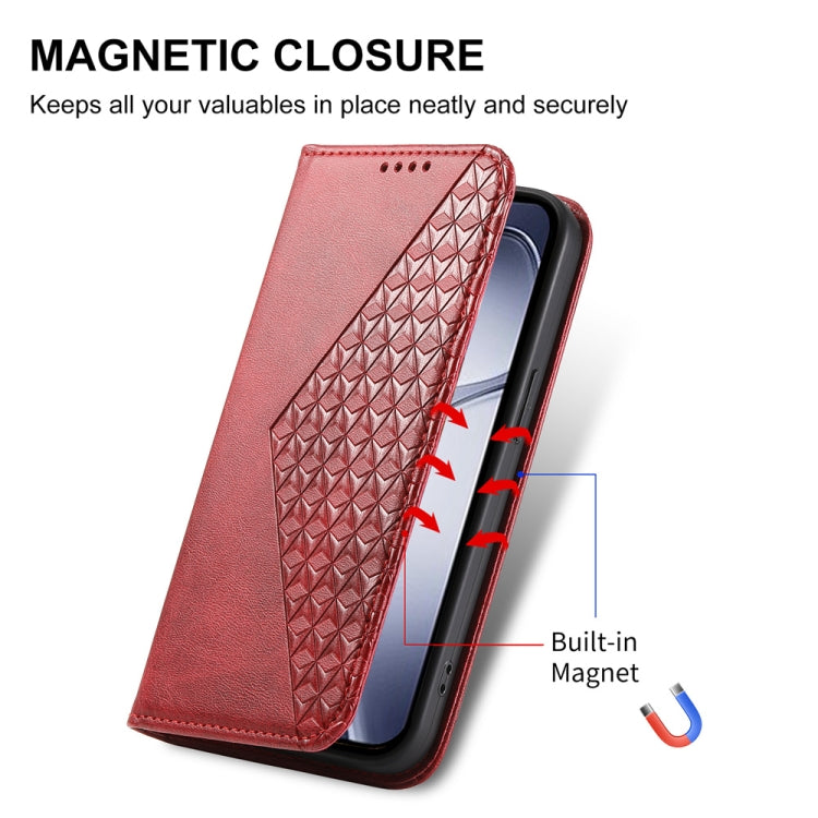 For Redmi K70 Ultra Cubic Grid Calf Texture Magnetic Leather Phone Case(Red) - Xiaomi Cases by PMC Jewellery | Online Shopping South Africa | PMC Jewellery | Buy Now Pay Later Mobicred