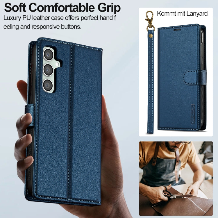 For Samsung Galaxy S23 FE 5G LC.IMEEKE L2 Series Detachable Magsafe PU Phone Case with Lanyard(Blue) - Galaxy S23 FE 5G Cases by LC.IMEEKE | Online Shopping South Africa | PMC Jewellery | Buy Now Pay Later Mobicred