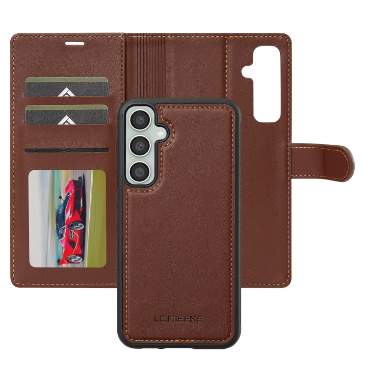 For Samsung Galaxy S24 5G LC.IMEEKE L2 Series Detachable Magsafe PU Phone Case with Lanyard(Brown) - Galaxy S24 5G Cases by LC.IMEEKE | Online Shopping South Africa | PMC Jewellery | Buy Now Pay Later Mobicred