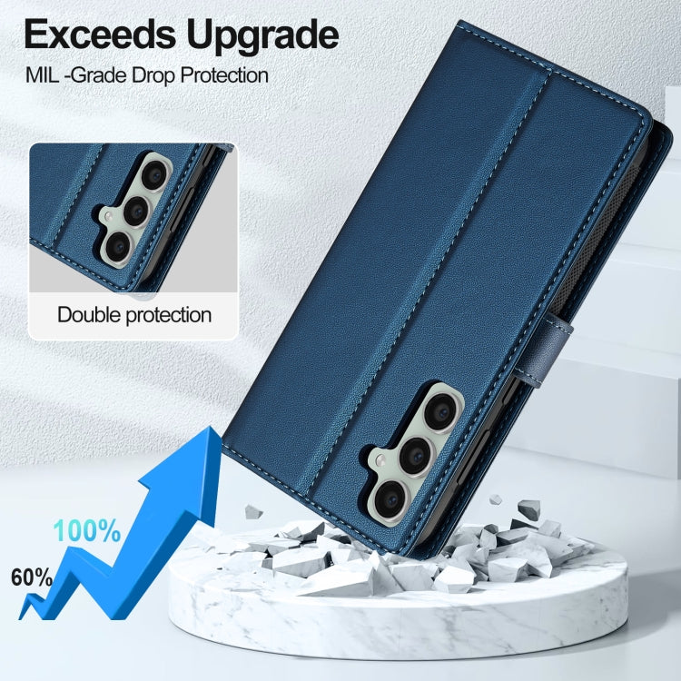 For Samsung Galaxy S24 FE 5G LC.IMEEKE L2 Series Detachable Magsafe PU Phone Case with Lanyard(Blue) - Galaxy S24 FE 5G Cases by LC.IMEEKE | Online Shopping South Africa | PMC Jewellery | Buy Now Pay Later Mobicred