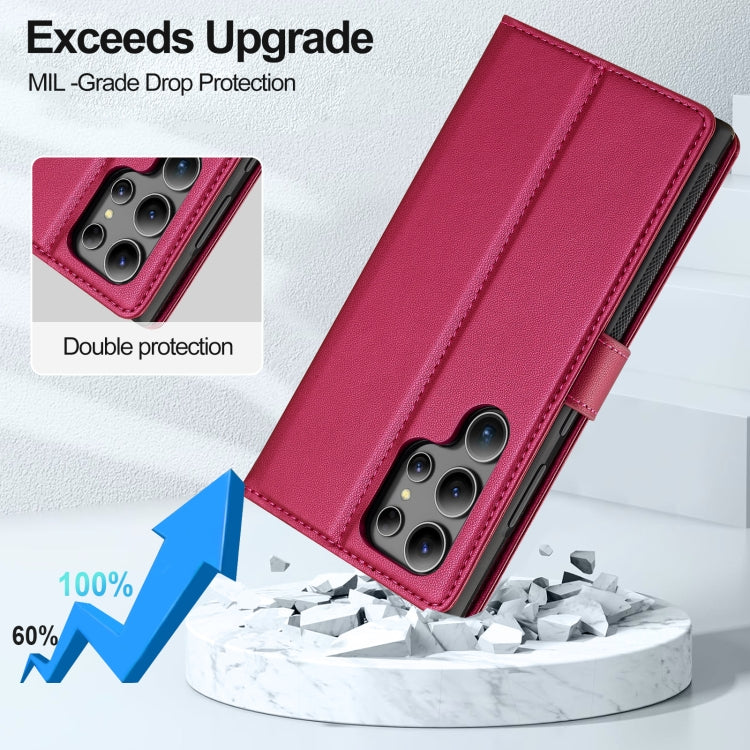 For Samsung Galaxy S24 Ultra 5G LC.IMEEKE L2 Series Detachable Magsafe PU Phone Case with Lanyard(Red) - Galaxy S24 Ultra 5G Cases by LC.IMEEKE | Online Shopping South Africa | PMC Jewellery | Buy Now Pay Later Mobicred