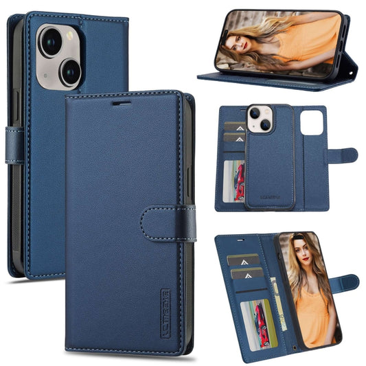 For iPhone 13 LC.IMEEKE L2 Series Detachable Magsafe PU Phone Case with Lanyard(Blue) - iPhone 13 Cases by LC.IMEEKE | Online Shopping South Africa | PMC Jewellery | Buy Now Pay Later Mobicred