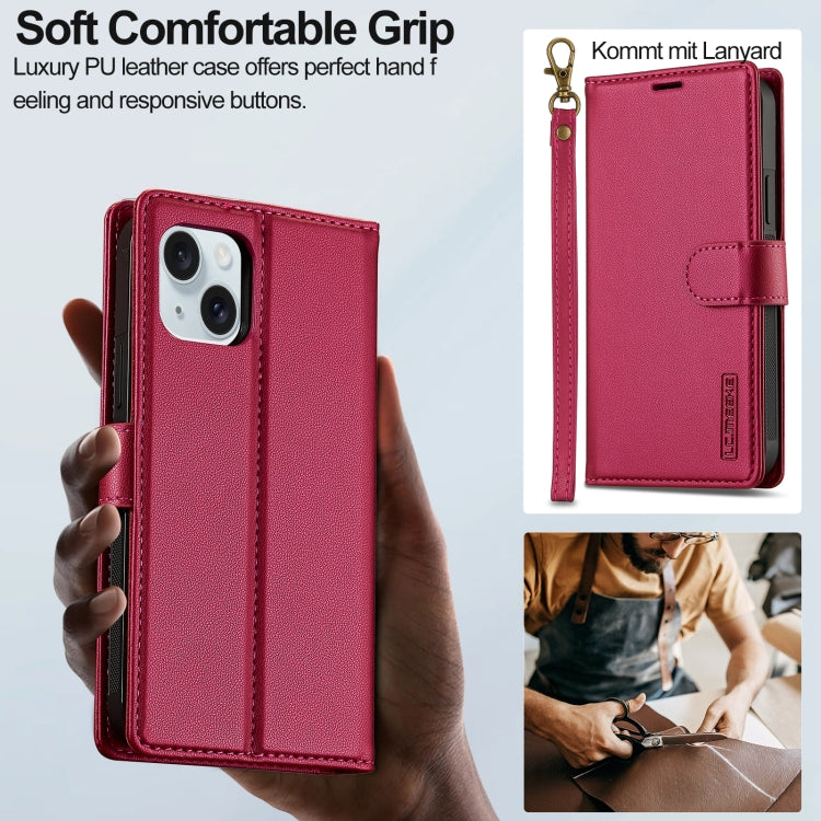 For iPhone 13 LC.IMEEKE L2 Series Detachable Magsafe PU Phone Case with Lanyard(Red) - iPhone 13 Cases by LC.IMEEKE | Online Shopping South Africa | PMC Jewellery | Buy Now Pay Later Mobicred