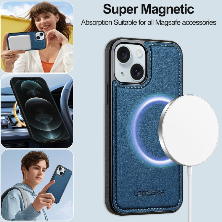 For iPhone 14 LC.IMEEKE L2 Series Detachable Magsafe PU Phone Case with Lanyard(Blue) - iPhone 14 Cases by LC.IMEEKE | Online Shopping South Africa | PMC Jewellery | Buy Now Pay Later Mobicred