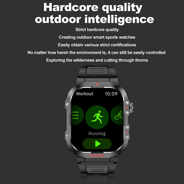 G45 2.01 inch Screen Silicone Strap 10m Waterproof Smart Watch, Support Flashlight / Bluetooth Call / HRV(Black) - Smart Watches by PMC TechLife | Online Shopping South Africa | PMC TechLife | Buy Now Pay Later Mobicred