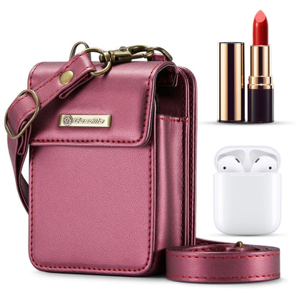 CaseMe Me50 Mini Universal Bag for Apple and Samsung Headphones + Lipstick(Wine Red) - For AirPods 1/2 by CaseMe | Online Shopping South Africa | PMC Jewellery | Buy Now Pay Later Mobicred