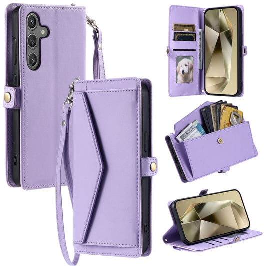 For Samsung Galaxy S25+ 5G Wallet Multi-card Slot Leather Phone Case with Lanyard(Purple) - Galaxy S25+ 5G Cases by PMC Jewellery | Online Shopping South Africa | PMC Jewellery | Buy Now Pay Later Mobicred