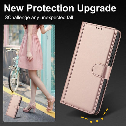 For Samsung Galaxy S25 Ultra 5G Skin Feel Pure Color Card Slots Leather Phone Case with Dual Lanyard(Rose Gold) - Galaxy S25 Ultra 5G Cases by PMC Jewellery | Online Shopping South Africa | PMC Jewellery | Buy Now Pay Later Mobicred