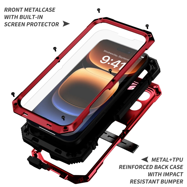 For iPhone 16 Pro Max R-JUST Life Waterproof Dustproof Shockproof Phone Case(Red) - iPhone 16 Pro Max Cases by R-JUST | Online Shopping South Africa | PMC Jewellery | Buy Now Pay Later Mobicred