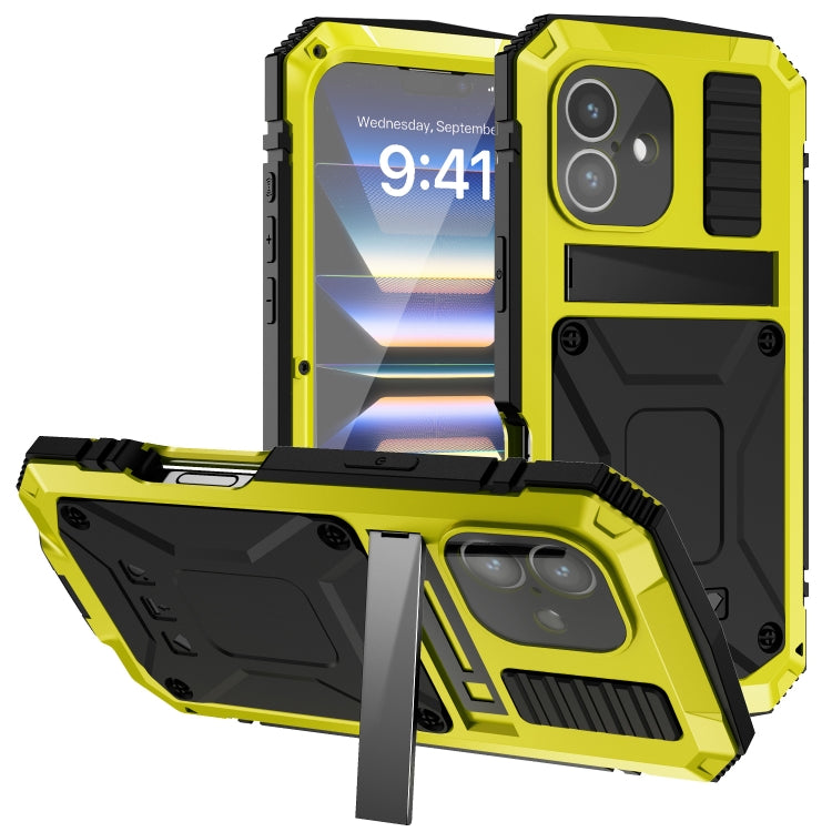 For iPhone 16 Plus R-JUST Life Waterproof Dustproof Shockproof Phone Case(Yellow) - iPhone 16 Plus Cases by R-JUST | Online Shopping South Africa | PMC Jewellery | Buy Now Pay Later Mobicred