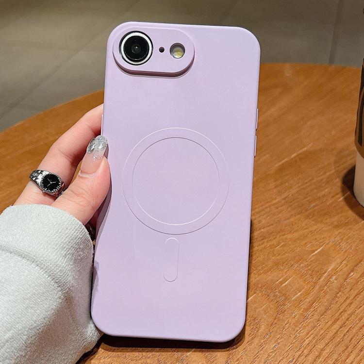 For iPhone 16e Solid Color Liquid Silicone MagSafe Magnetic Phone Case(Lilac) - iPhone 16e Cases by PMC TechLife | Online Shopping South Africa | PMC TechLife | Buy Now Pay Later Mobicred