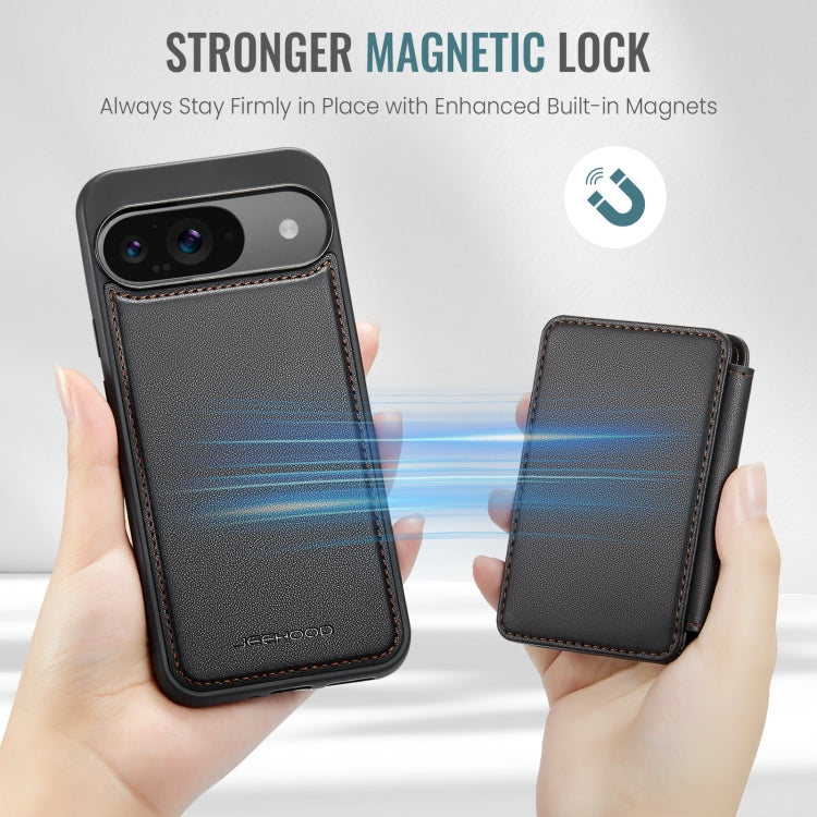 For Google Pixel 9 / 9 Pro JEEHOOD J05 Business Magnetic Style RFID Leather Phone Case(Black) - Google Cases by JEEHOOD | Online Shopping South Africa | PMC Jewellery | Buy Now Pay Later Mobicred