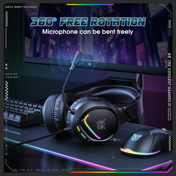 ONIKUMA X31 USB / 3.5mm Wired RGB Light Gaming Headset with Mic, Cable length: 2.2m(Black) - free shipping - PMC Jewellery - Order now!