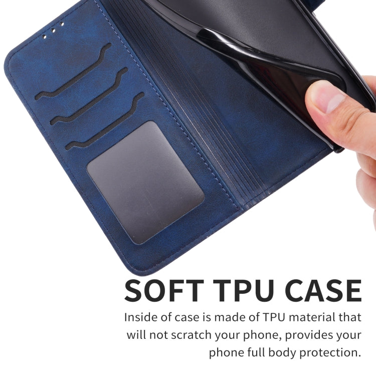 For Samsung Galaxy S25+ 5G Embossed Happy Cat Pattern Flip Leather Phone Case(Blue) - Galaxy S25+ 5G Cases by PMC Jewellery | Online Shopping South Africa | PMC Jewellery | Buy Now Pay Later Mobicred