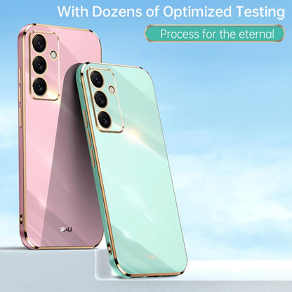 For Samsung Galaxy S24 FE 5G XINLI Straight 6D Plating Gold Edge TPU Phone Case(Mint Green) - Galaxy S24 FE 5G Cases by XINLI | Online Shopping South Africa | PMC Jewellery | Buy Now Pay Later Mobicred