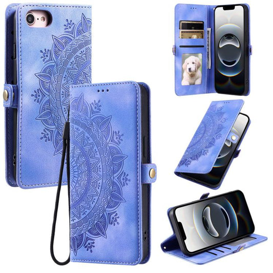 For iPhone 16e Skin Feel Totem Embossed Leather Phone Case(Purple) - iPhone 16e Cases by PMC Jewellery | Online Shopping South Africa | PMC Jewellery | Buy Now Pay Later Mobicred