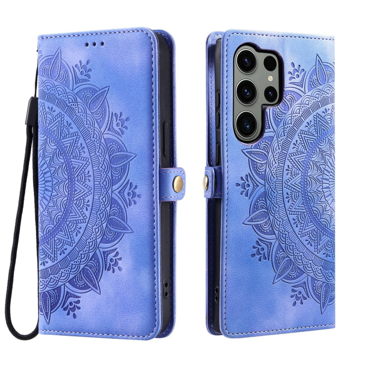 For Samsung Galaxy S25 Ultra 5G Skin Feel Totem Embossed Leather Phone Case(Purple) - Galaxy S25 Ultra 5G Cases by PMC Jewellery | Online Shopping South Africa | PMC Jewellery | Buy Now Pay Later Mobicred