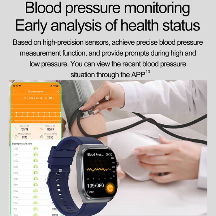 ET585 2.04 inch Silicone Strap IP68 Waterproof Smart Watch, Support ECG / Blood Composition Measurement(Black) - Smart Watches by PMC Jewellery | Online Shopping South Africa | PMC Jewellery | Buy Now Pay Later Mobicred