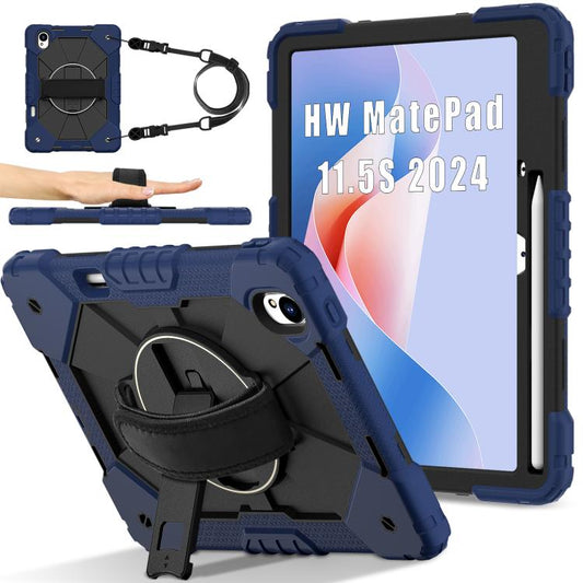 For Huawei MatePad 11.5 S Contrast Color Robot Silicone Hybrid PC Tablet Case(Navy Black) - Huawei by PMC Jewellery | Online Shopping South Africa | PMC Jewellery | Buy Now Pay Later Mobicred