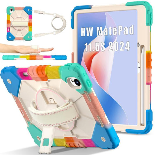 For Huawei MatePad 11.5 S Contrast Color Robot Silicone Hybrid PC Tablet Case(Colorful Blue) - Huawei by PMC Jewellery | Online Shopping South Africa | PMC Jewellery | Buy Now Pay Later Mobicred