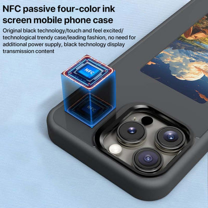 For iPhone 16 Plus Four-Color E-ink Screen NFC DIY Phone Case(Blue) - iPhone 16 Plus Cases by PMC Jewellery | Online Shopping South Africa | PMC Jewellery | Buy Now Pay Later Mobicred