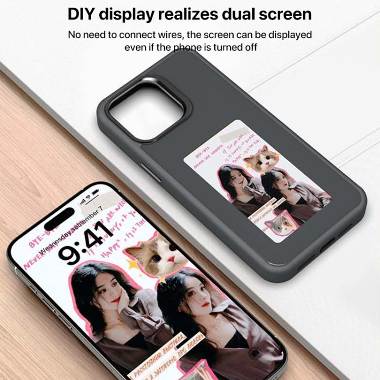 For iPhone 16 Plus Four-Color E-ink Screen NFC DIY Phone Case(White) - iPhone 16 Plus Cases by PMC Jewellery | Online Shopping South Africa | PMC Jewellery | Buy Now Pay Later Mobicred