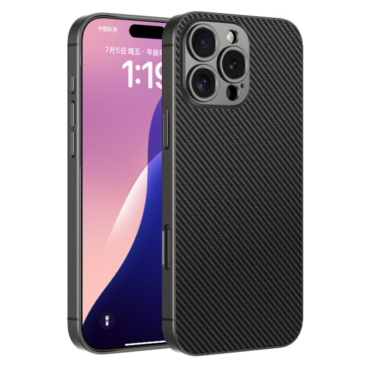 For iPhone 16 Pro Max GKK Metal Paint Skin Feel Leather Full Coverage Phone Case(Carbon Fibre) - iPhone 16 Pro Max Cases by GKK | Online Shopping South Africa | PMC Jewellery | Buy Now Pay Later Mobicred