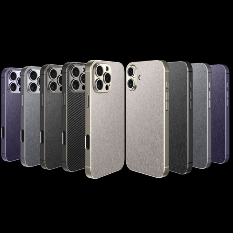 For iPhone 16 Plus GKK Metal Paint Skin Feel Leather Full Coverage Phone Case(Carbon Fibre) - iPhone 16 Plus Cases by GKK | Online Shopping South Africa | PMC Jewellery | Buy Now Pay Later Mobicred