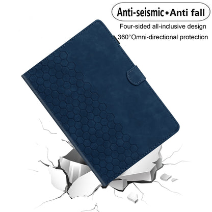 For Samsung Galaxy Tab S9 / S9 FE Honeycomb Embossed Leather Smart Tablet Case(Blue) - Galaxy Tab S9 Cases by PMC Jewellery | Online Shopping South Africa | PMC Jewellery | Buy Now Pay Later Mobicred