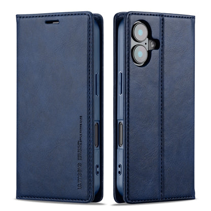 For iPhone 16 Plus LC.IMEEKE RFID Anti-theft Leather Phone Case(Blue) - iPhone 16 Plus Cases by LC.IMEEKE | Online Shopping South Africa | PMC Jewellery | Buy Now Pay Later Mobicred