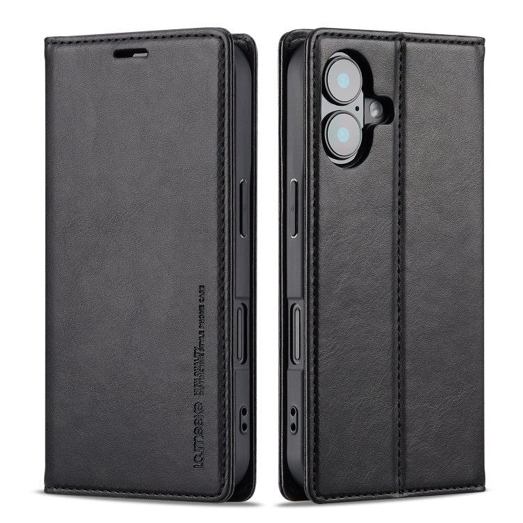 For iPhone 16 LC.IMEEKE RFID Anti-theft Leather Phone Case(Black) - iPhone 16 Cases by LC.IMEEKE | Online Shopping South Africa | PMC Jewellery | Buy Now Pay Later Mobicred