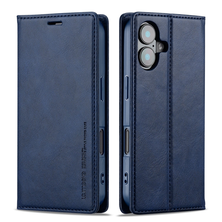 For iPhone 16 LC.IMEEKE RFID Anti-theft Leather Phone Case(Blue) - iPhone 16 Cases by LC.IMEEKE | Online Shopping South Africa | PMC Jewellery | Buy Now Pay Later Mobicred