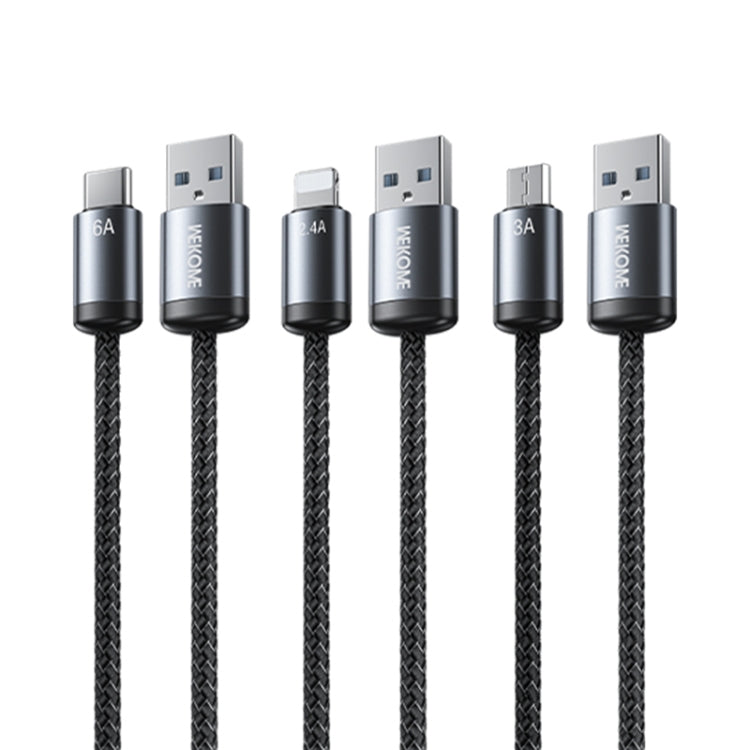 WK WDC-32i Raython Gen2 1m 2.4A USB to 8 Pin Fast Charging Data Cable(Black) - Normal Style Cable by WK | Online Shopping South Africa | PMC Jewellery | Buy Now Pay Later Mobicred