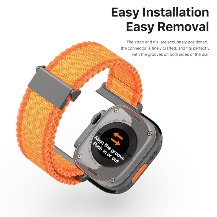 For Apple Watch SE 44mm DUX DUCIS YC Series Ocean Nylon Watch Band(Orange) - Watch Bands by DUX DUCIS | Online Shopping South Africa | PMC Jewellery | Buy Now Pay Later Mobicred