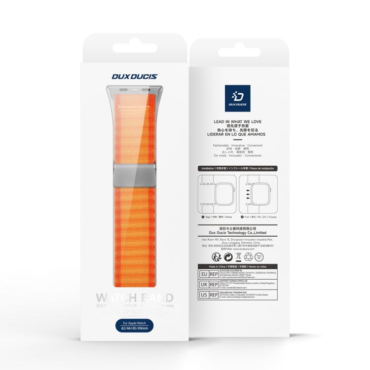 For Apple Watch Series 3 38mm DUX DUCIS YC Series Ocean Nylon Watch Band(Orange) - Watch Bands by DUX DUCIS | Online Shopping South Africa | PMC Jewellery | Buy Now Pay Later Mobicred