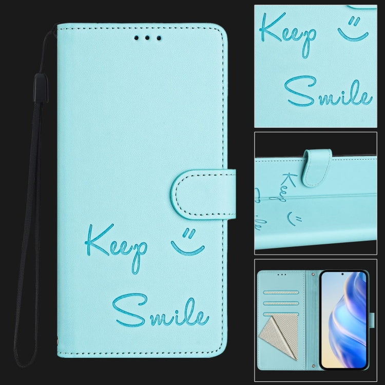 For Ulefone Note 14 Smile Embossing RFID Leather Phone Case(Mint Green) - Ulefone Cases by PMC Jewellery | Online Shopping South Africa | PMC Jewellery | Buy Now Pay Later Mobicred